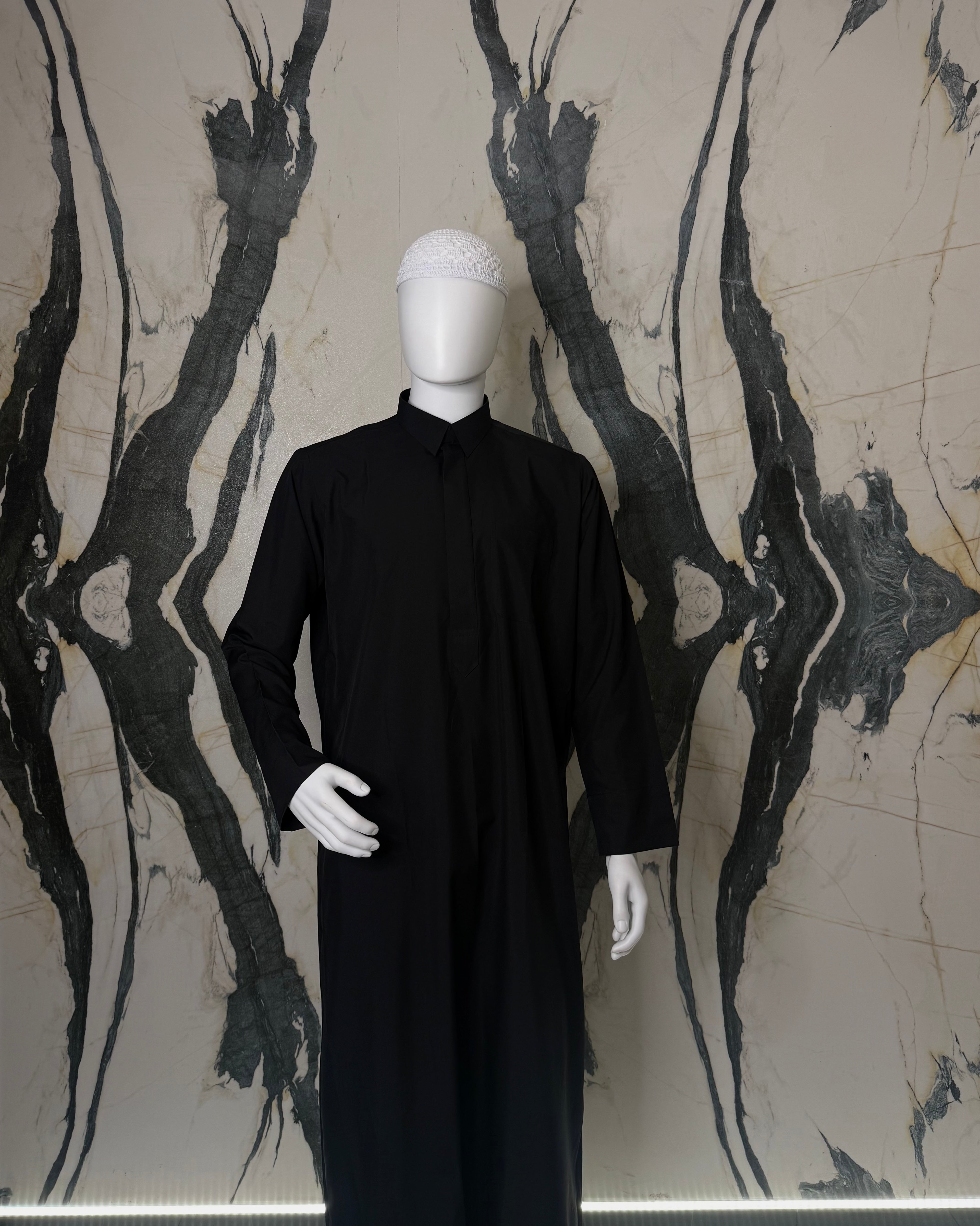 Qamis Saoudien Noir Talib - Zip