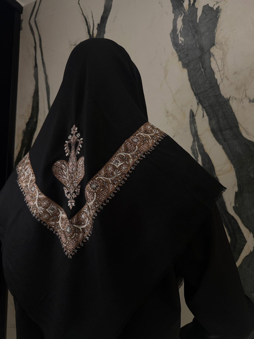 Shemagh Yéménite Noir - Brodé