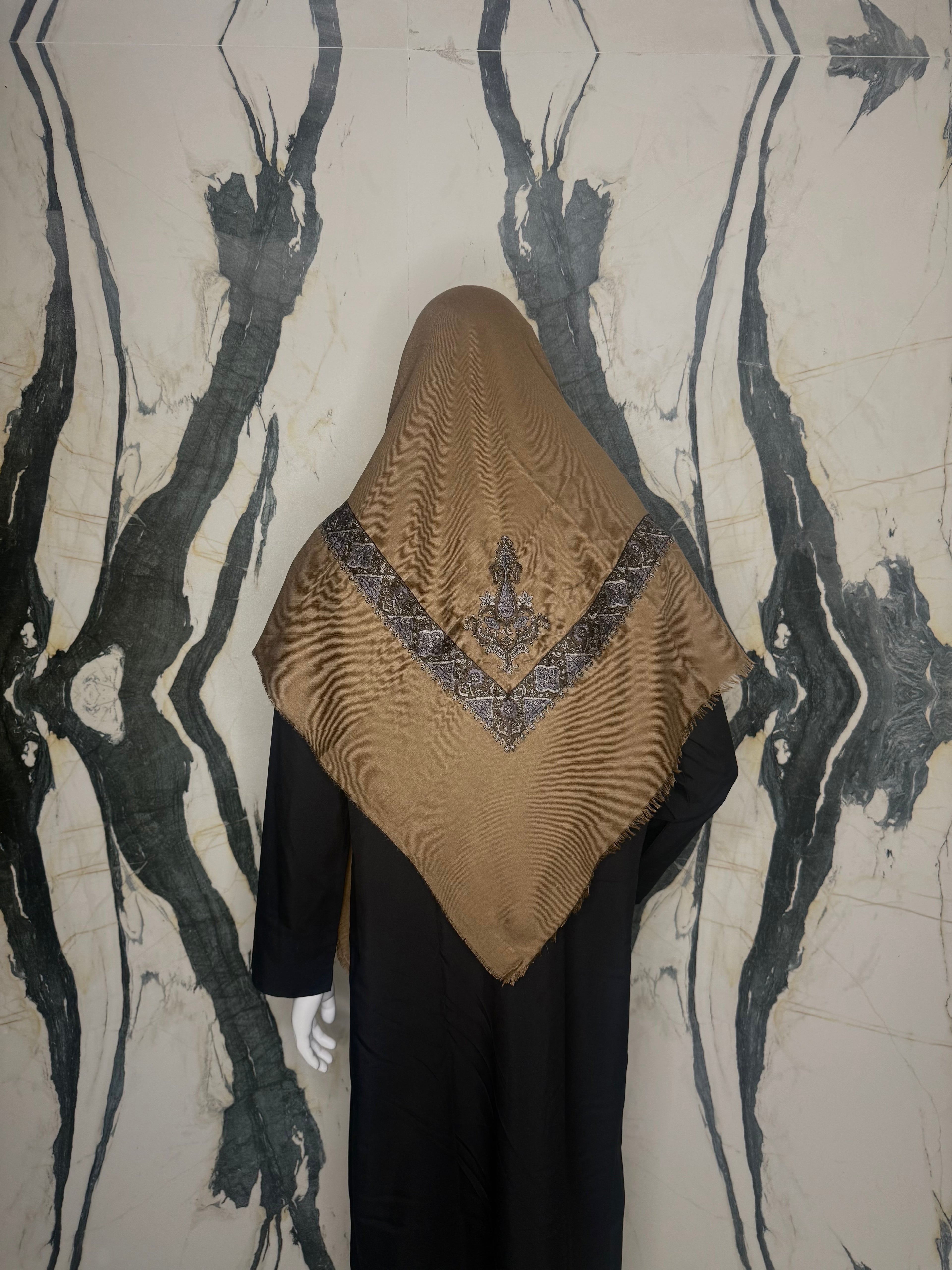 Shemagh Yéménite Marron - Brodé