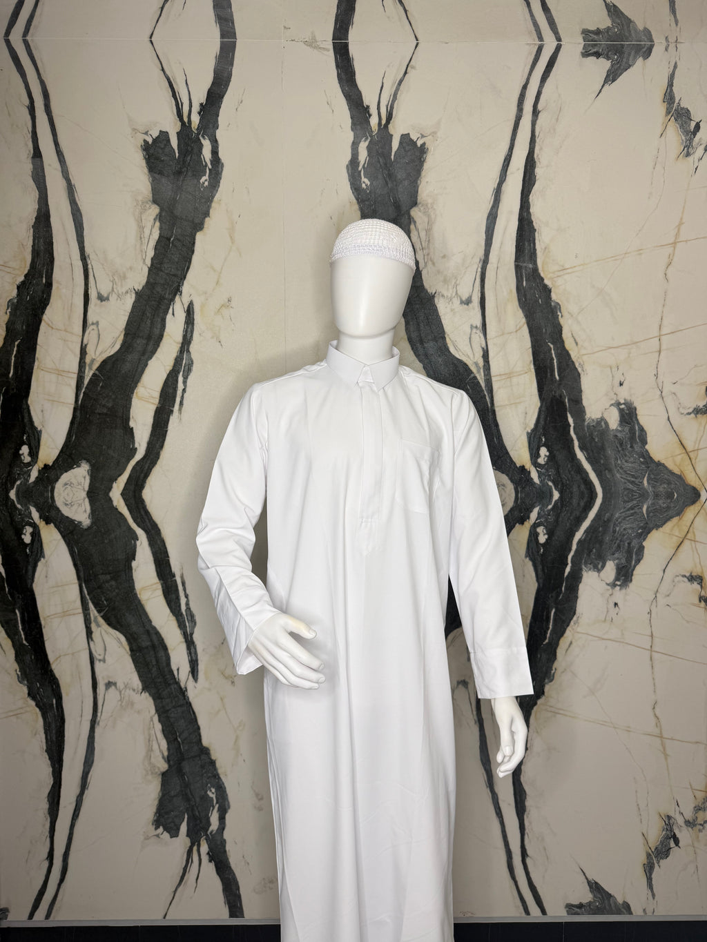 Qamis Saoudien Blanc Talib – Zip