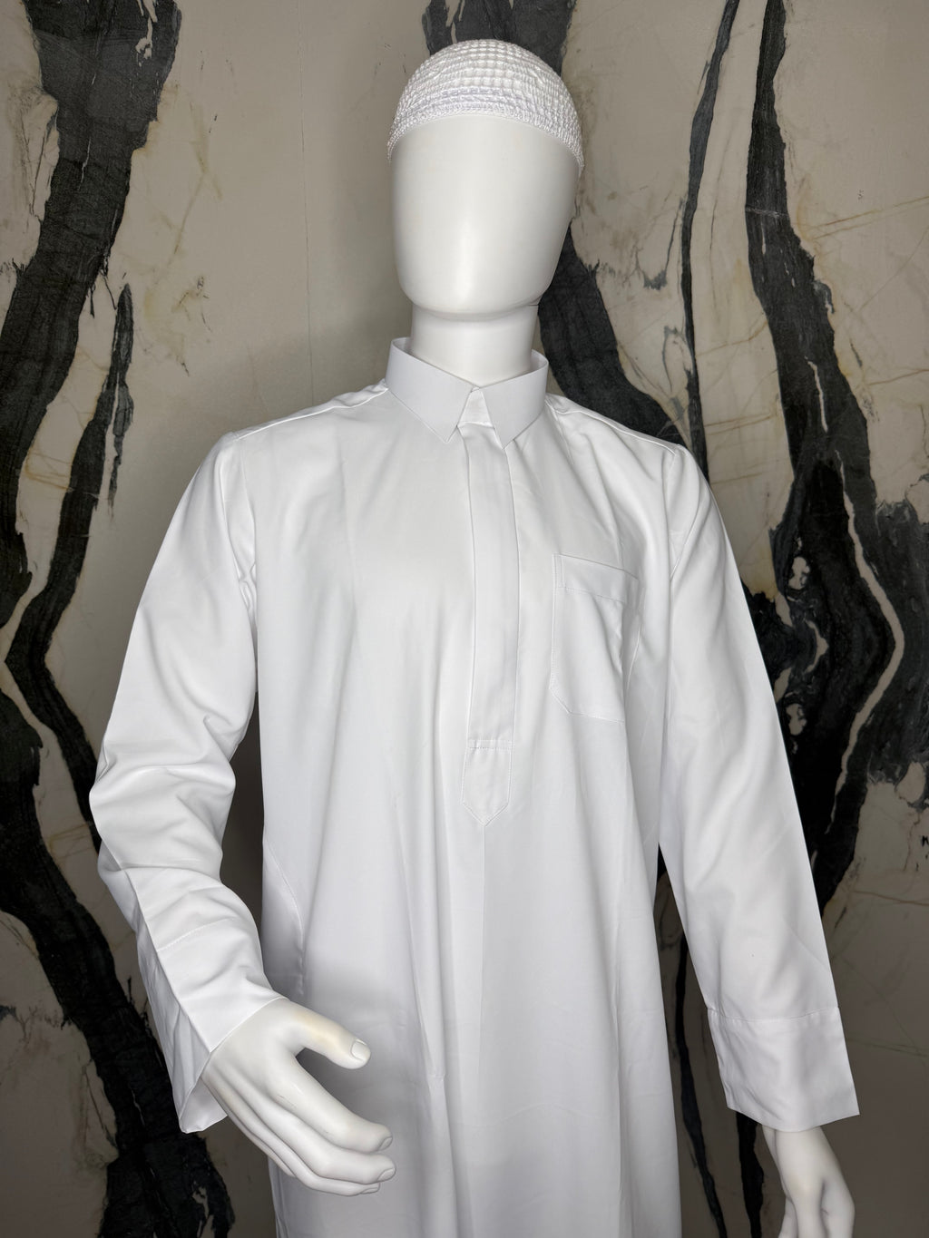 Qamis Saoudien Blanc Talib – Zip