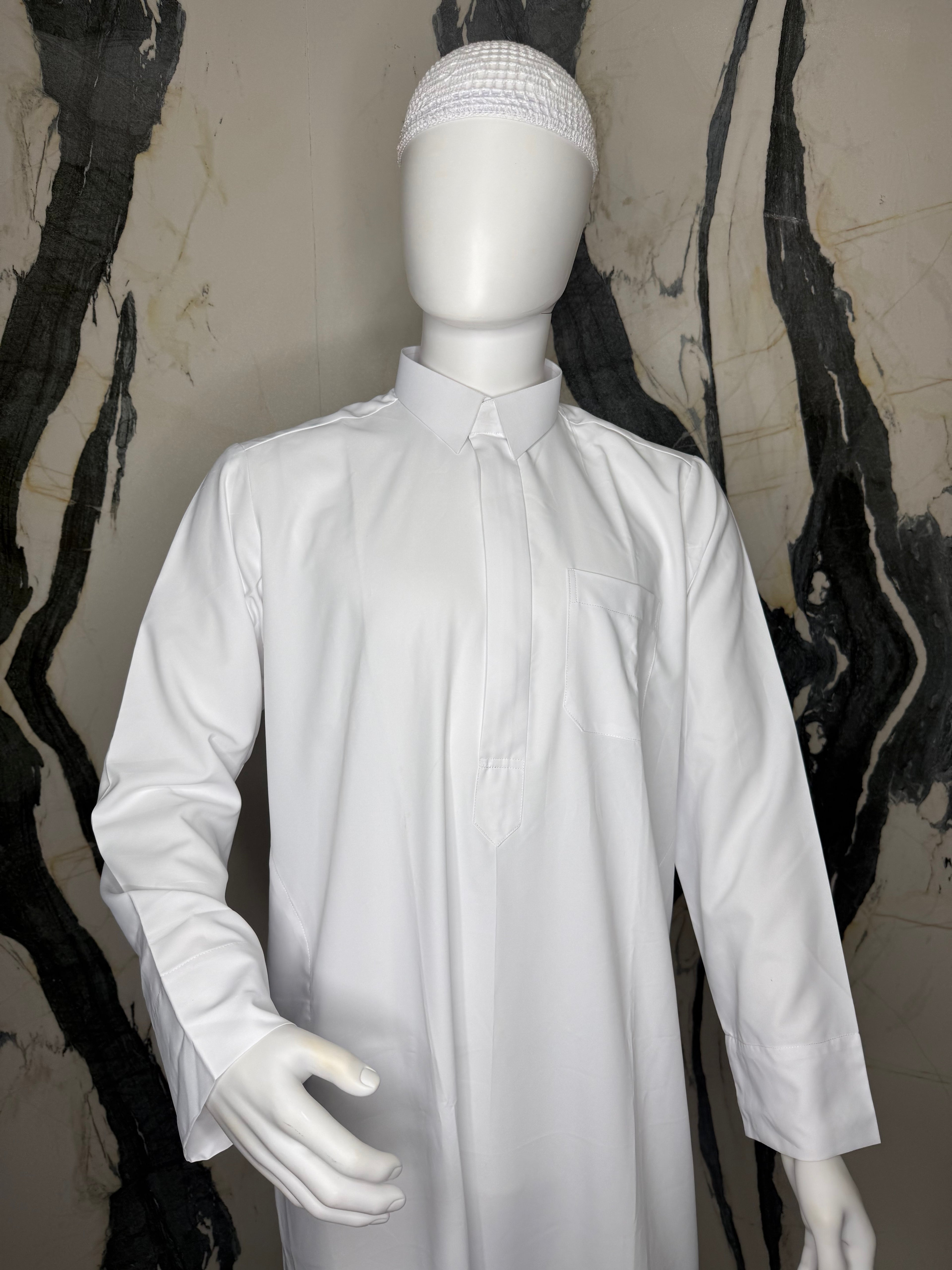 Qamis Saoudien Blanc Talib – Zip